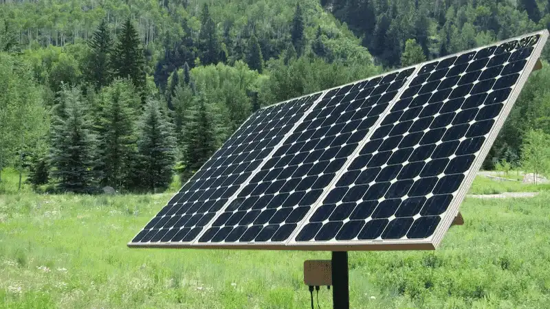 Solar panels mounted on pole