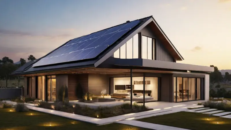 a house with solar panels on the roof