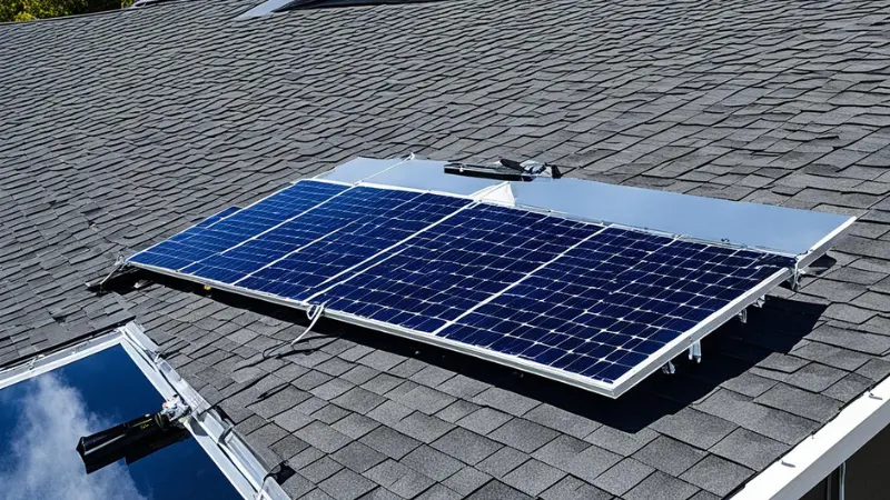 a solar panel on a roof